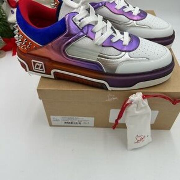 Men's Christian Louboutin ASTROLOUBI Leather/suede sneakers size 46.5 - Picture 9 of 11